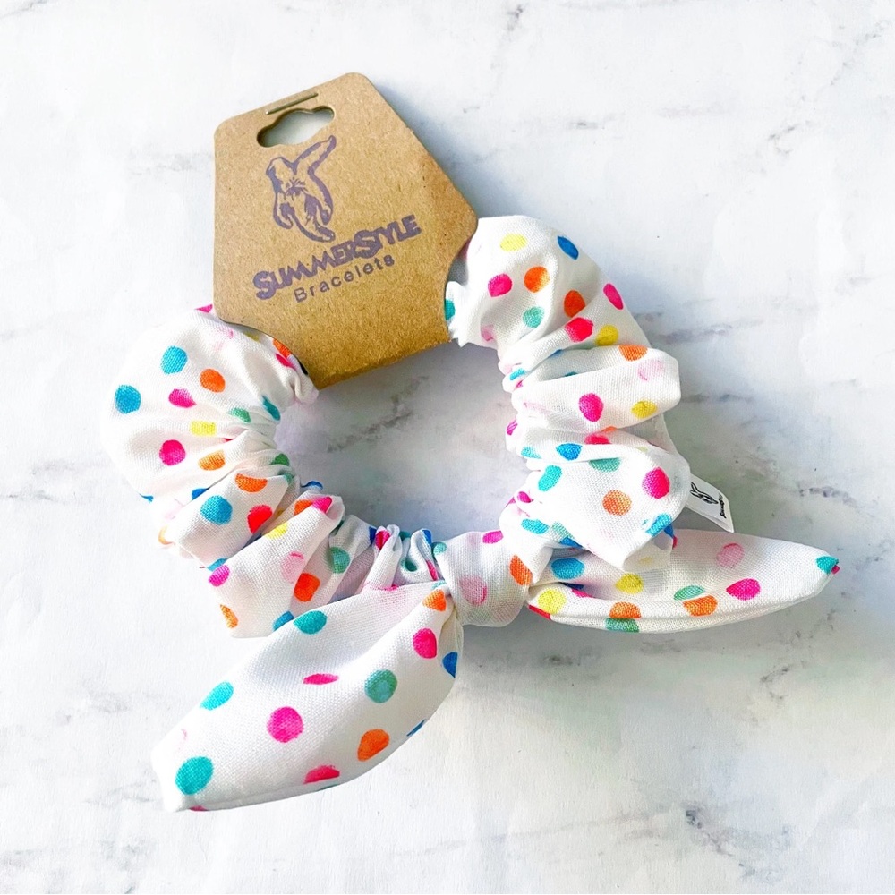 SummerStyle Bracelets Rainbow Confetti Bow Scrunchie